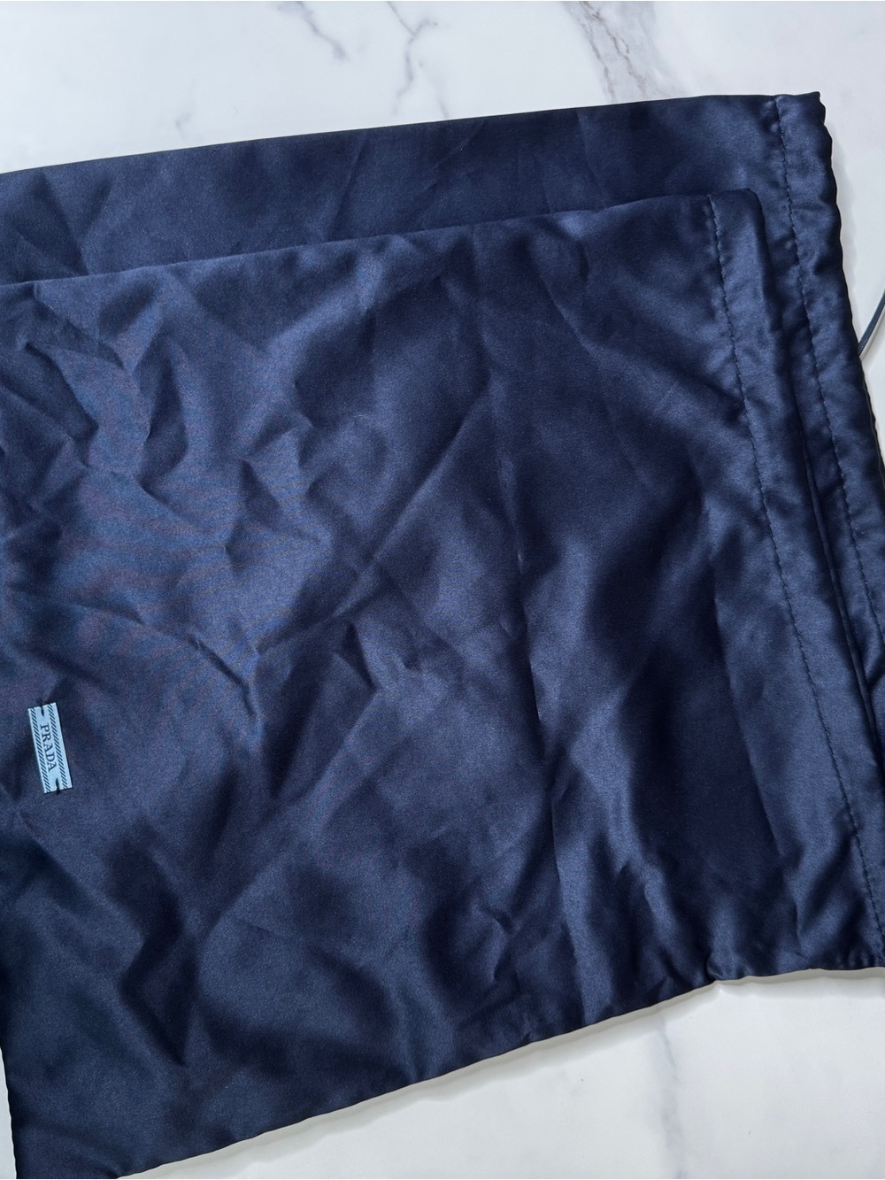 Prada Dust Bags Satin Navy Set of 2